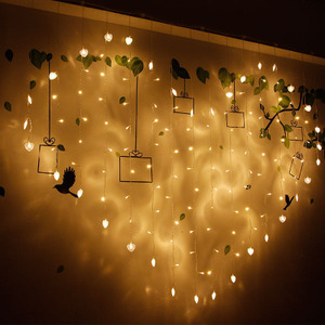 浪漫爱心led彩灯串女生房间布置气氛窗灯帘ins照片墙装饰串串灯