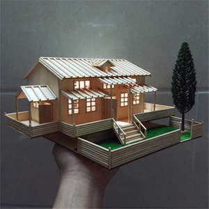 牙签雪糕棒木板小木棒手工diy制作小房屋沙盘古建筑模型材料成品