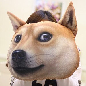 3d滑稽狗神烦狗头表情包柴犬doge二哈搞怪抱枕靠垫二次元毛绒玩具