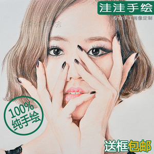 手绘彩铅人物画像素描人像画铅笔肖像定制真人照片转情侣微信头像