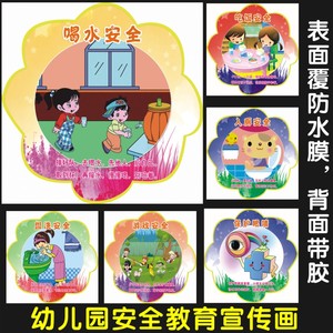 幼儿园布置装饰墙贴宣传画交通消防楼梯安全教育标识海报标语挂图