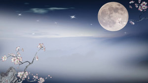 f0289中国风梅花中秋月亮月色舞蹈诗歌朗诵舞台 led背景视频素材