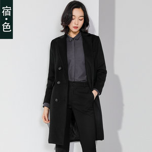 黑色大衣女中长款职业图片