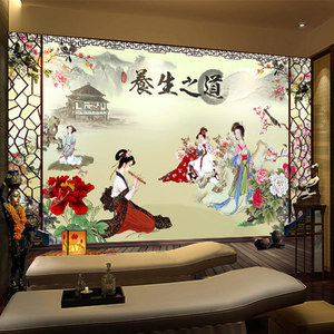 class=h></p></a>美女 /span>仕女图墙纸3d立体餐馆中式山水画客厅 span class