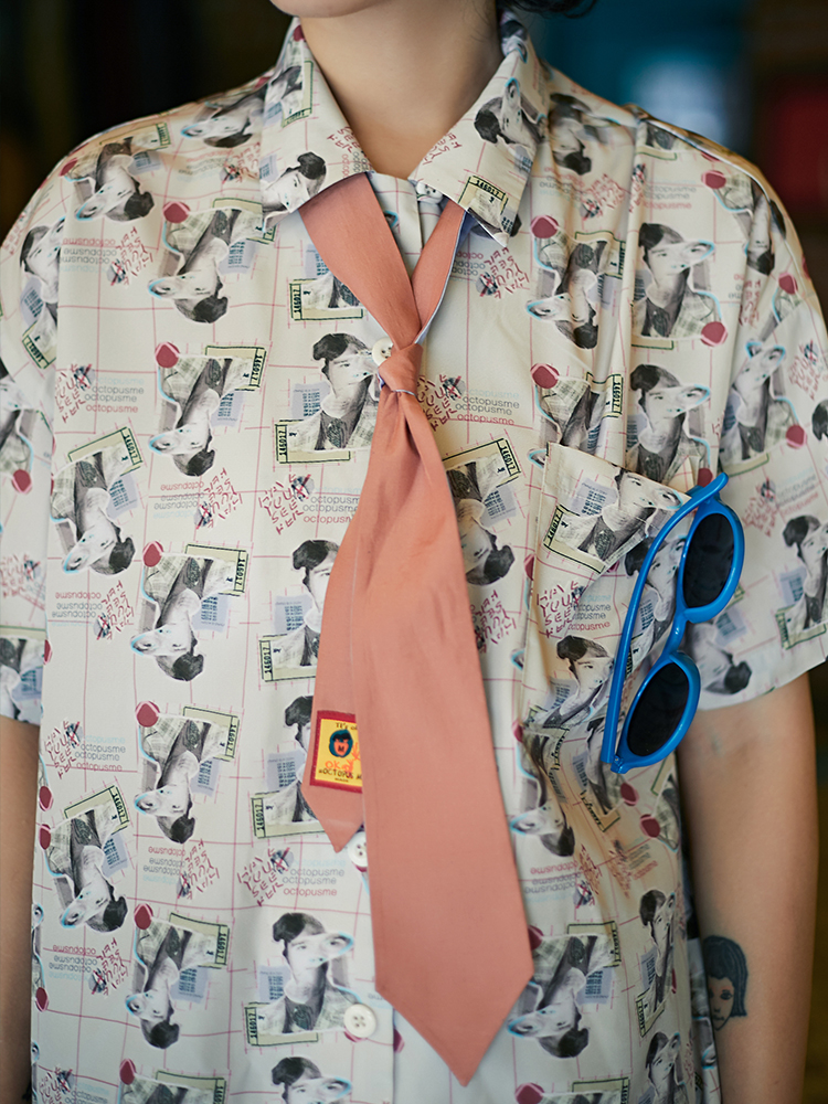 octopusme嫌疑人纯色时尚女生潮人2019夏搭配衬衫细窄学院风领带