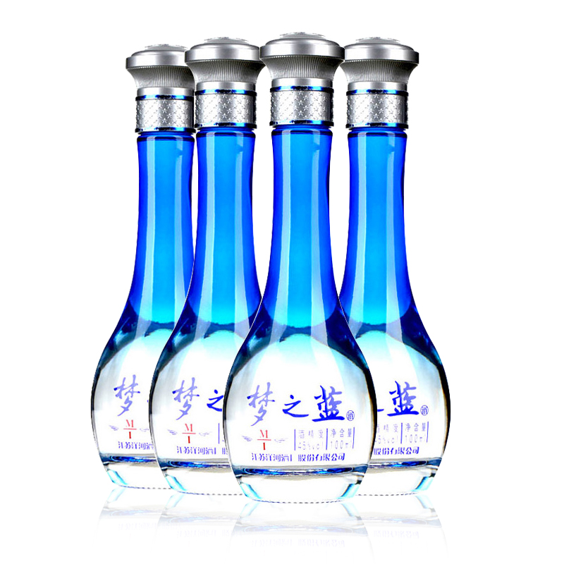 洋河蓝色经典 梦之蓝M1小酒版 45度100ml*4瓶 光瓶绵柔型白酒
