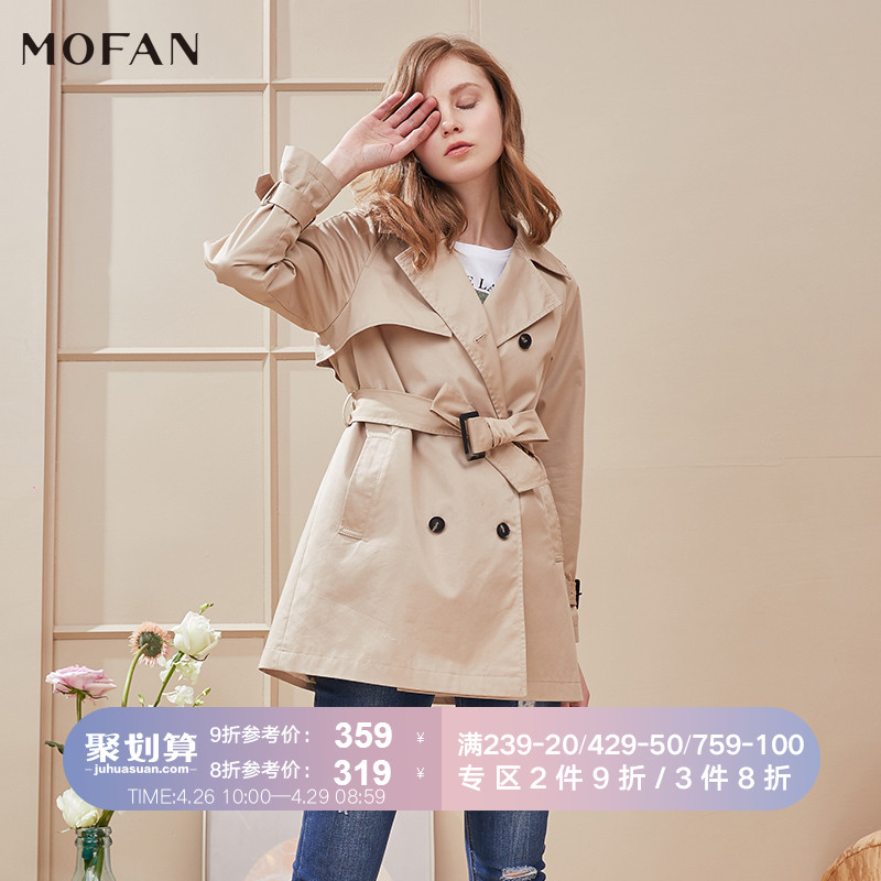 MOFAN2019新款春装流行外套女修身春季韩版英伦风小个子短款风衣