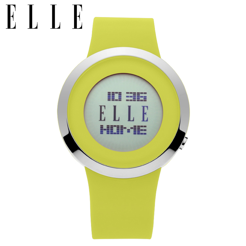 ELLE手表学生双时区电子表时尚休闲户外运动女表简约创意女腕表