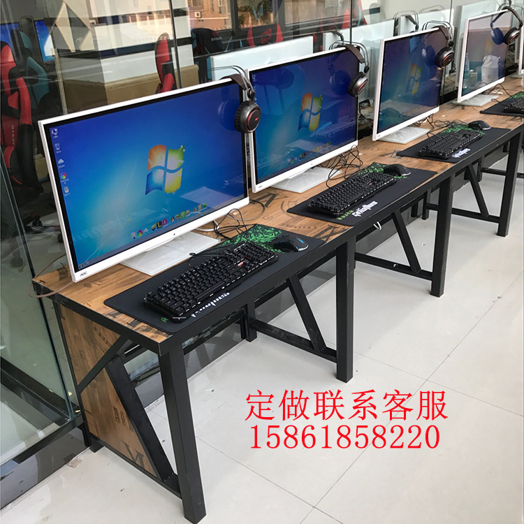 网吧桌椅家用单人台式电脑桌子网鱼网咖酒店电竞馆手游桌沙发定做