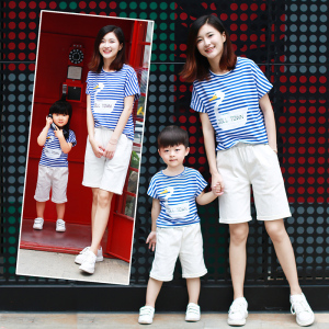 亲子装春装2018新款潮全家装母子母女装冬一家三口装时尚夏装套装亲子装