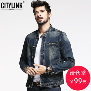 反季清仓秋季青年男装夹克男 span class=h>牛仔 /span>外套修身春秋