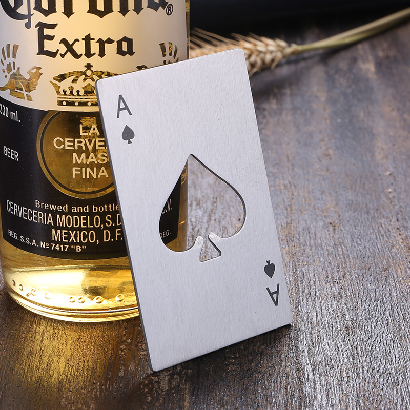 创意扑克牌啤酒开瓶器启瓶器不锈钢啤酒起子多功能随身信用卡式