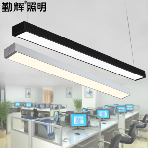 办公室吊灯LED长条灯长方形创意现代方通吊线会议室日光条形灯具办公室吊灯
