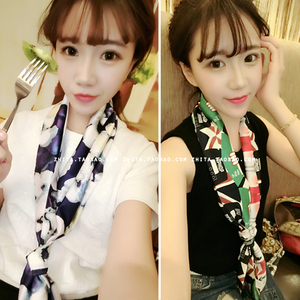 韩版职业女士小丝巾假领子春秋季百搭长条方巾围巾防晒披肩领巾夏丝巾