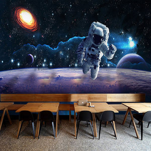 3d立体科技太空墙纸壁画宇宙星空ktv主题卧室餐厅网咖酒吧壁纸 $ 20.