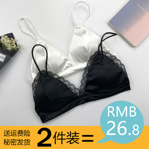 蕾丝裹胸抹胸薄款文胸内衣防走光短款背心细肩吊带美背女学生夏季裹胸