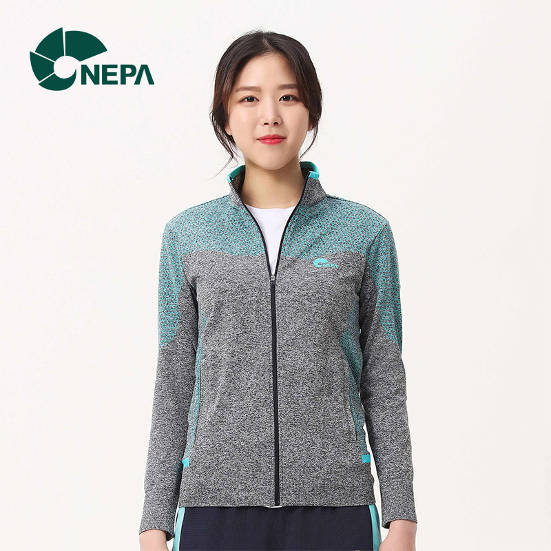 NEPA耐葩19春夏新款女士户外旅游弹力修身运动夹克针织衫7F26111