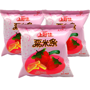 7g*20袋 span class=h>上好佳/span>粟米条草莓香橙味膨化食品 span