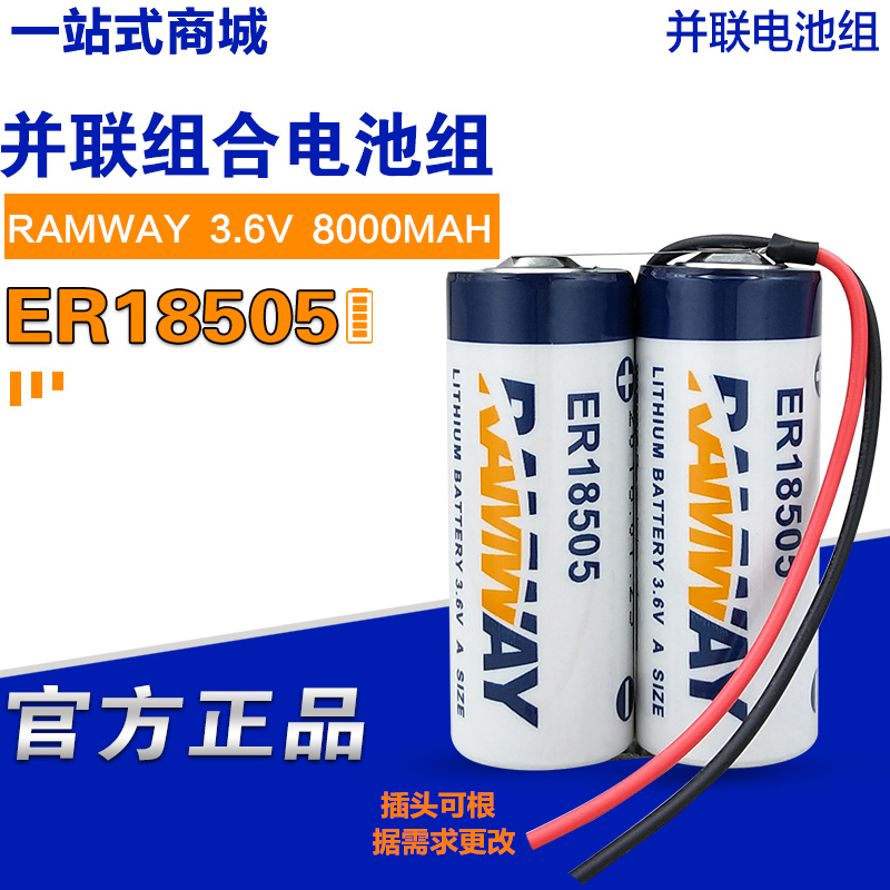 Ramway睿奕 ER18505-2节并联3.6V 智能水表 仪器仪表 电池组定制