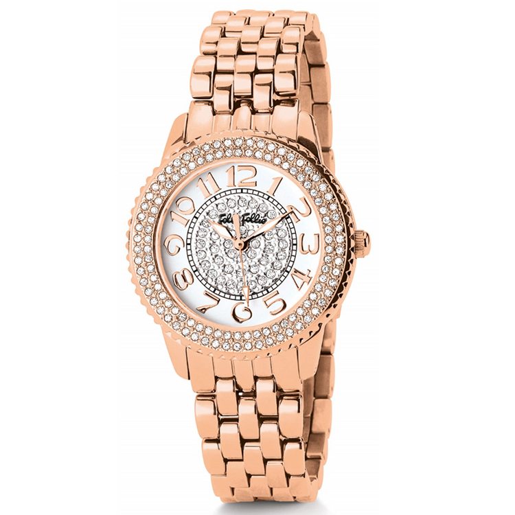现货FOLLIFOLLIE芙丽手表不锈钢满天星镶钻时尚女表包邮WF9A019BS