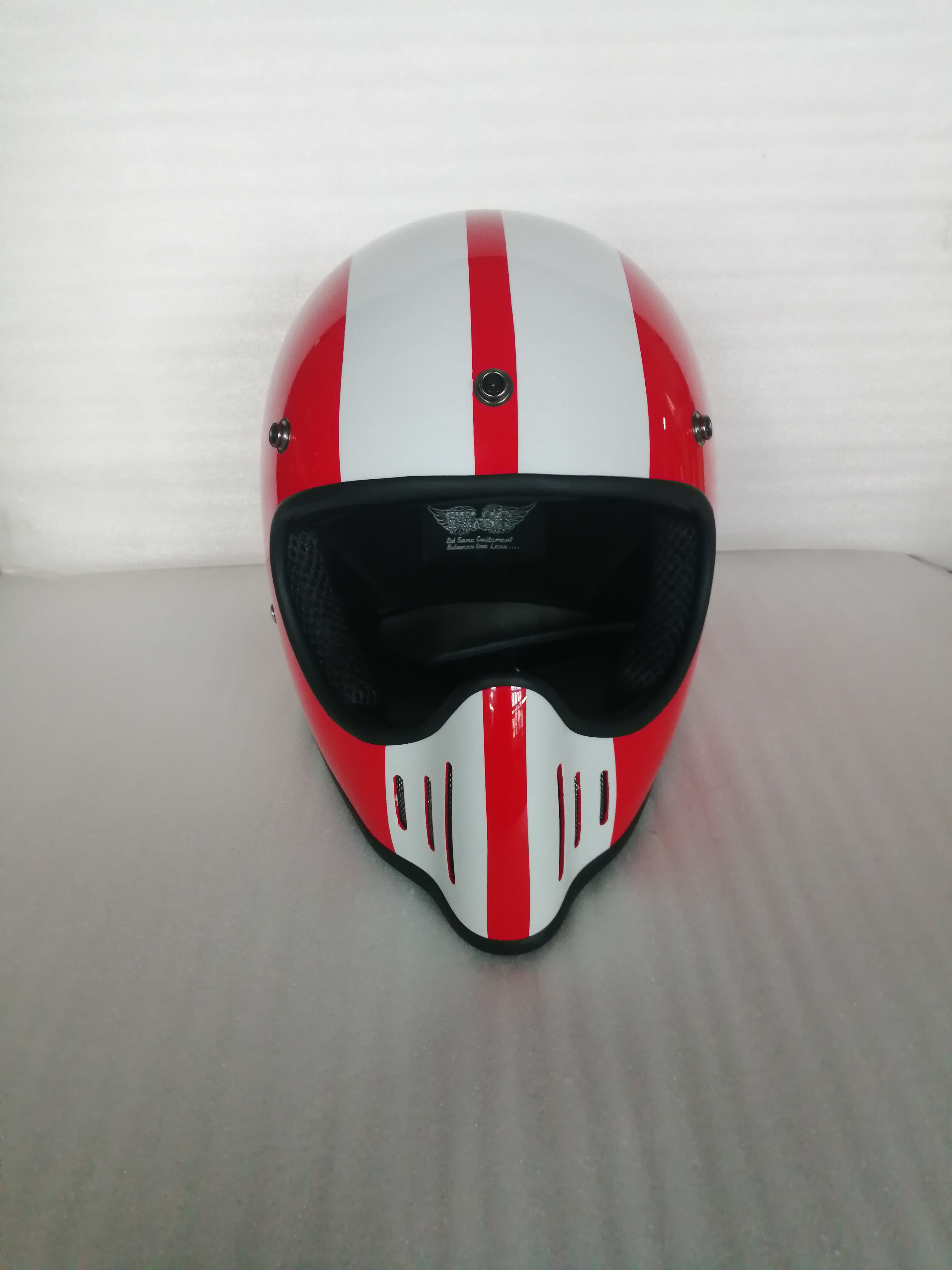 高档[日本品牌]TT&CO 复古越野哈雷摩托车头盔全盔MOTO3小盔体送
