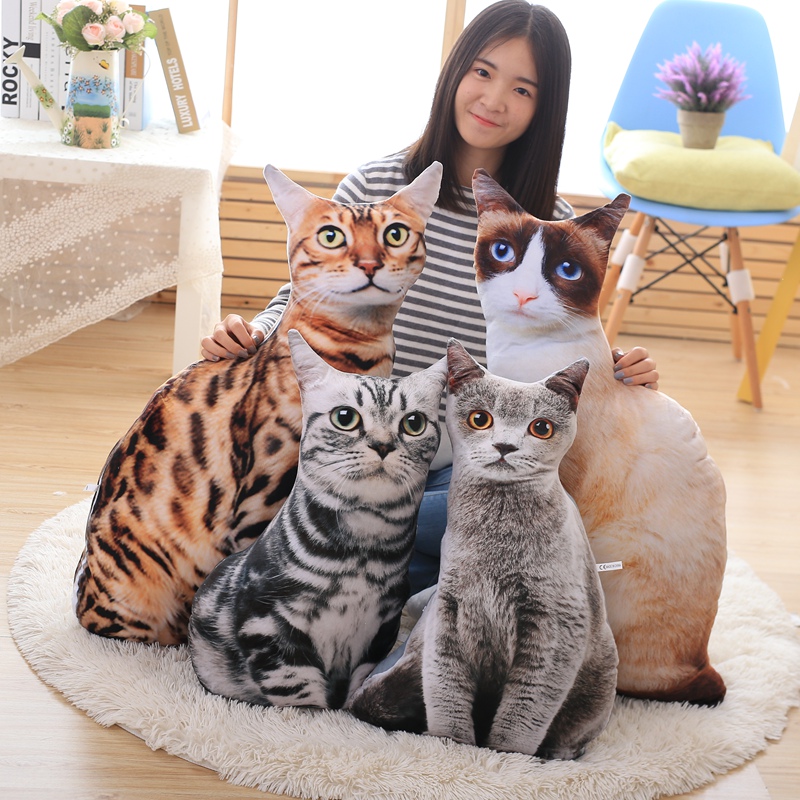 创意仿真猫咪抱枕定制大脸猫3d毛绒玩具女生搞怪玩偶娃娃可爱萌