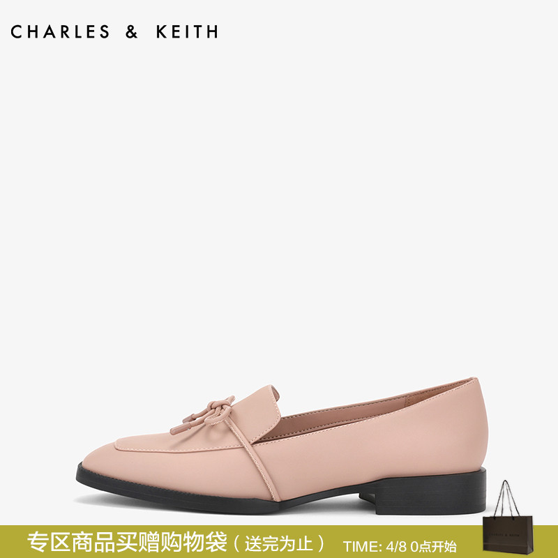 CHARLES＆KEITH乐福鞋CK1-70900120蝴蝶结饰女士方头乐福鞋