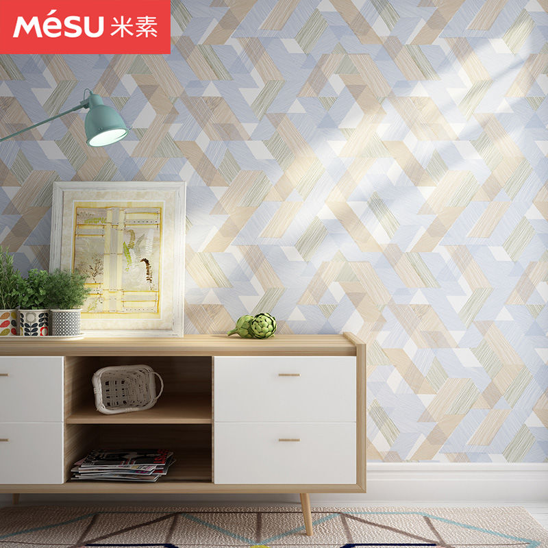 米素新品 北欧风个性几何墙纸 现代简约电视背景墙壁纸 米罗