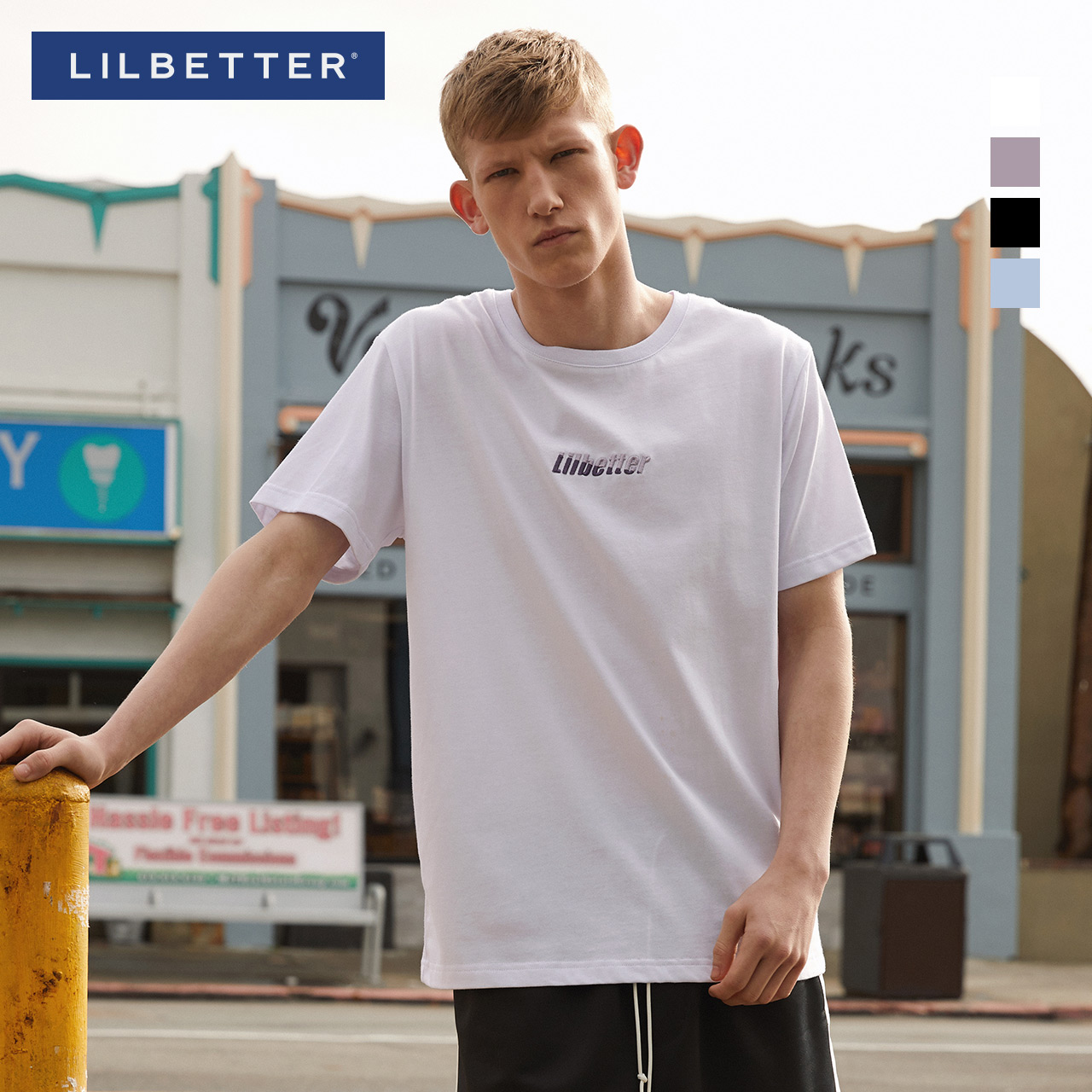 Lilbetter男士短袖t恤韩版简约半袖潮牌半截袖潮流夏季上衣短袖潮