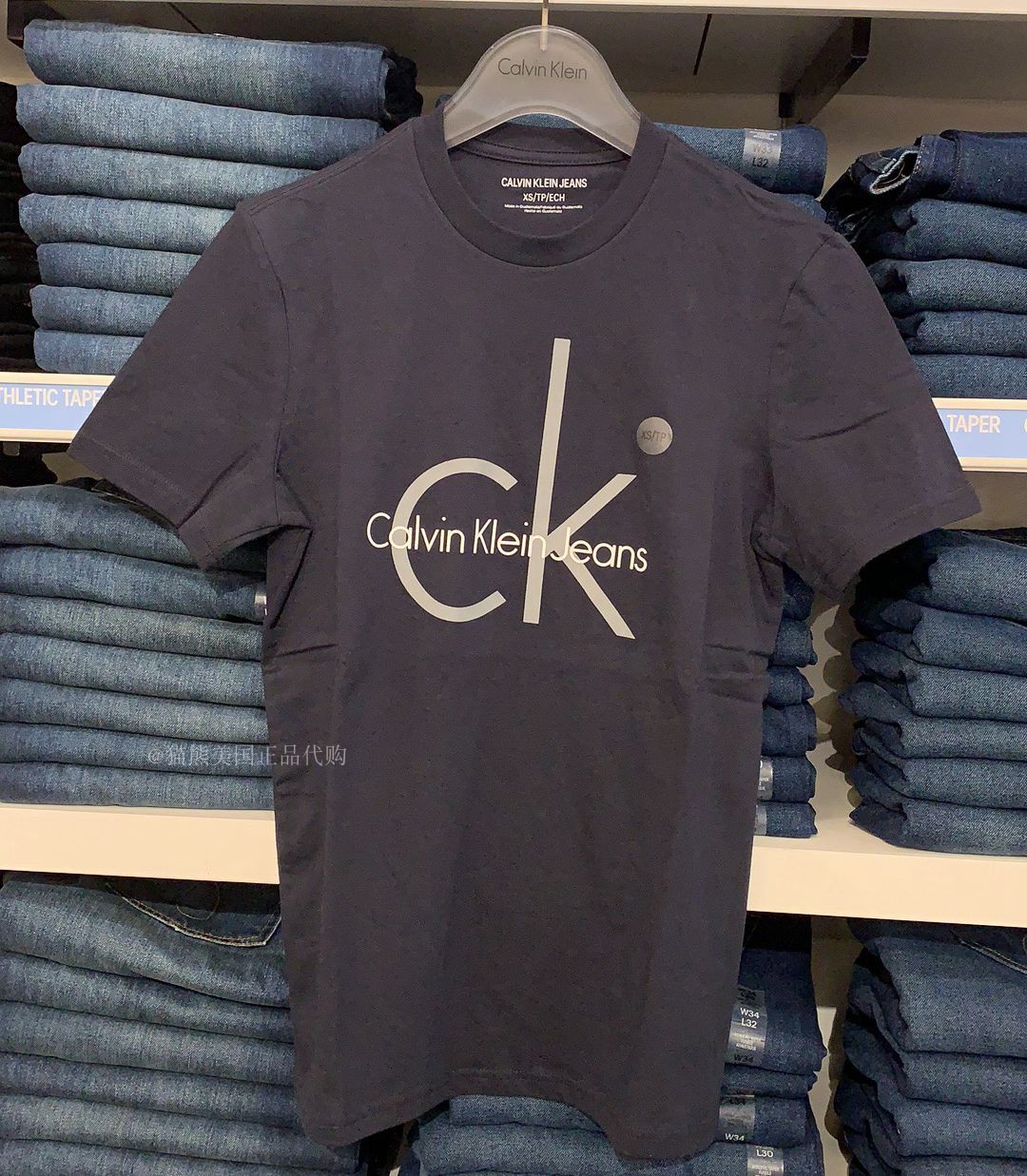 美国正品Calvin Klein Jeans18新款修身CK男士圆领短袖T恤纯棉tee