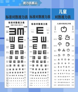 挂图墙贴儿童儿童版眼睛视力表 家用卡通近视眼训练灯箱幼儿测试