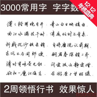 字帖成人大学生行楷张神农数字化行书密码成人行书字帖3000常用字