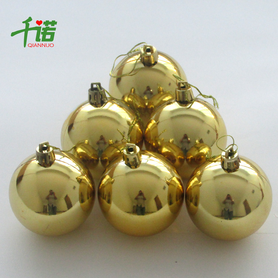 千诺圣诞球挂饰婚节庆日装饰彩球金色吊球10cm亮光球8cm银色光球