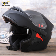 摩托车头盔越野双镜片揭面盔防雾全覆式冬季保暖半覆式骑行安全帽