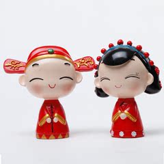 【黑狗兄】七夕工艺品家居摆设婚庆可爱小情侣装饰品新婚结婚礼物