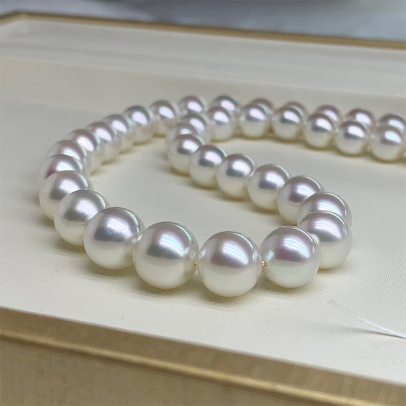 海臣珍珠 性价比南洋白珠珍珠项链南洋金珠项链9-11mm上上等光泽