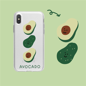 独家原创ins卡通可爱清新绿色牛油果iphonex6s7plus span class=h></p></a>