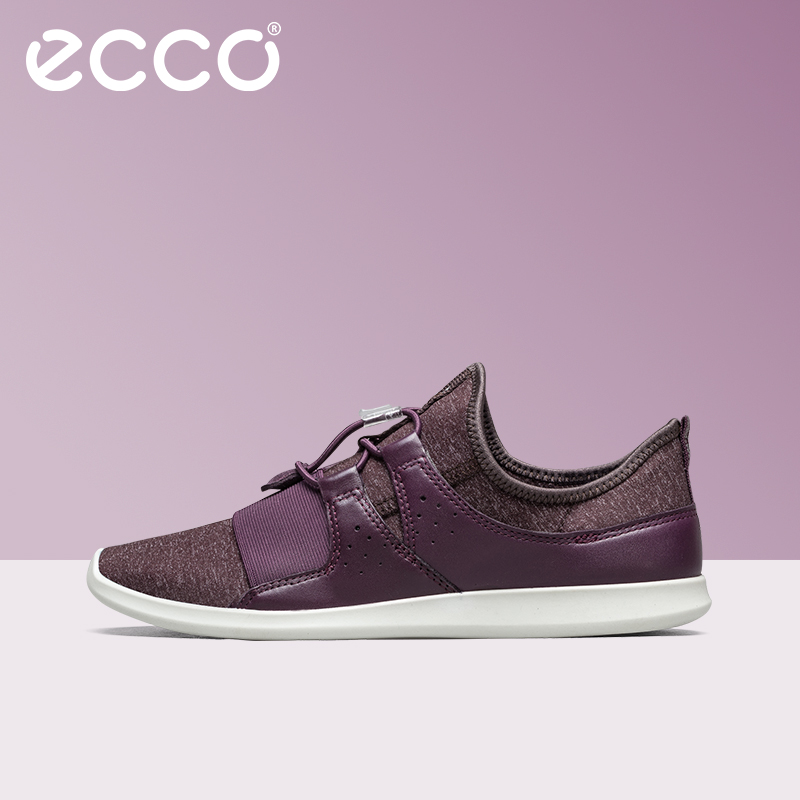 ECCO爱步运动低跟平底女鞋圆头套脚休闲单鞋 森斯系列284053