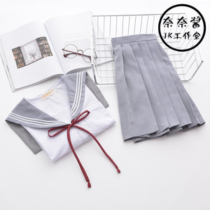 高端JK制服日系灰色三本班服校服关西襟学生水手服长袖毛衣套装水手服