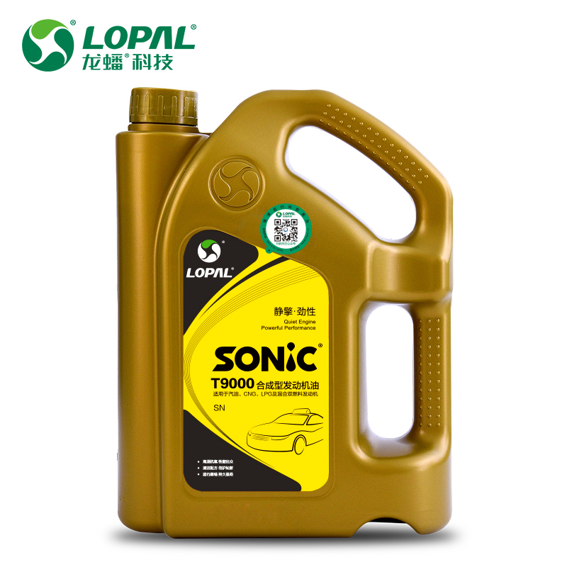 龙蟠SONIC T9000双燃料合成型机油SN 10W-40燃气发动机润滑油1桶