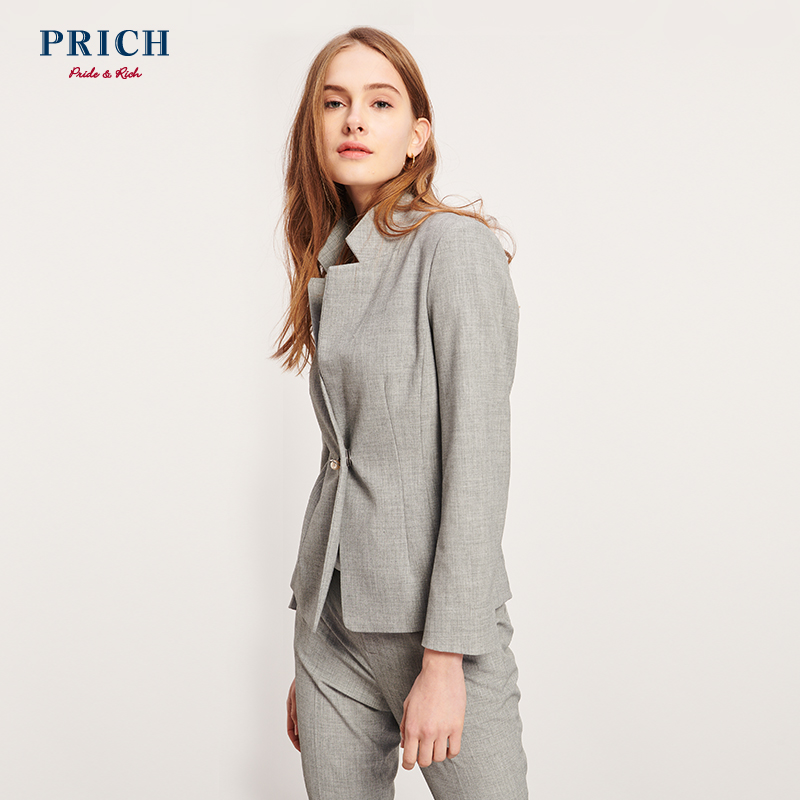 PRICH2019新款女士一粒扣修身小西装女 休闲时尚外套PRJK96301N