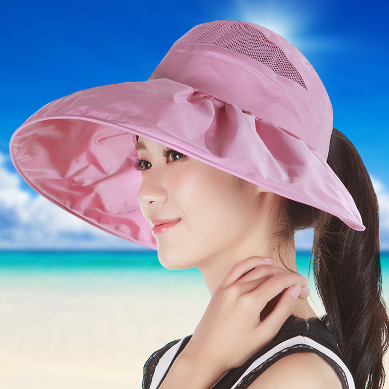 帽子女夏天太阳帽韩版遮阳帽防紫外线可折叠遮脸户外防晒大沙滩帽