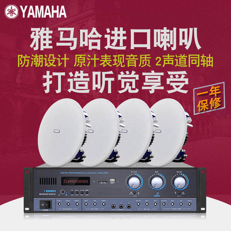 Yamaha/雅马哈 NS-IC600吸顶喇叭家用背景音乐系统套装客厅天花吊顶音响嵌入式同轴定阻音箱