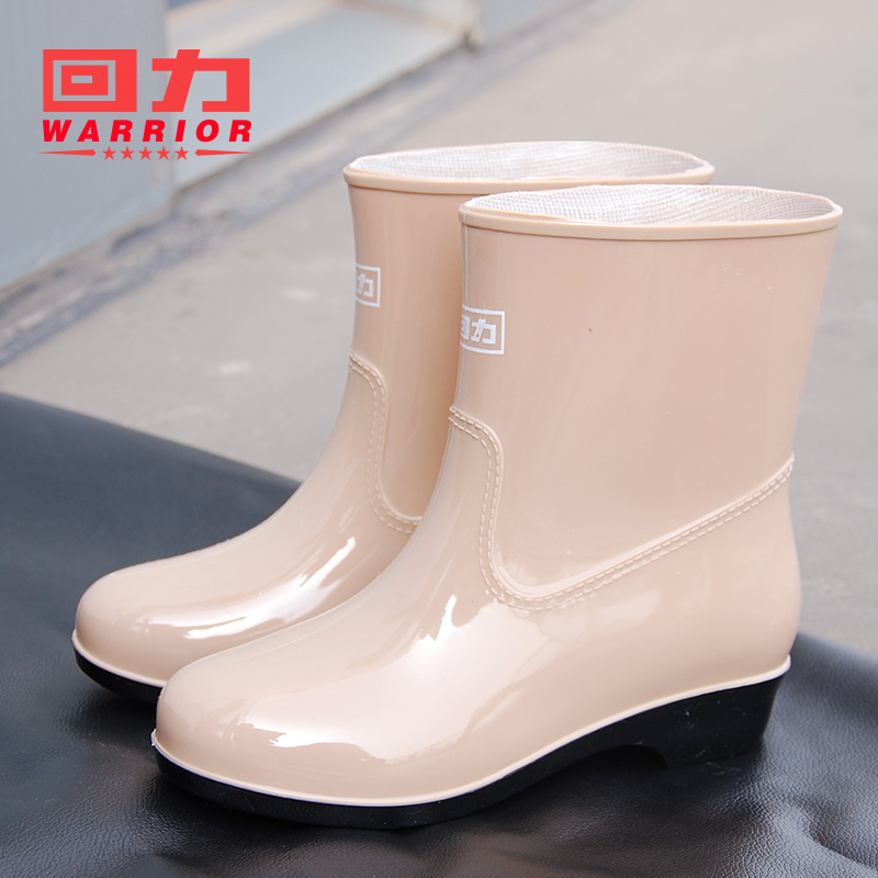 回力雨鞋女加绒短筒成人雨靴女士时尚款防滑韩国可爱防水胶鞋水鞋
