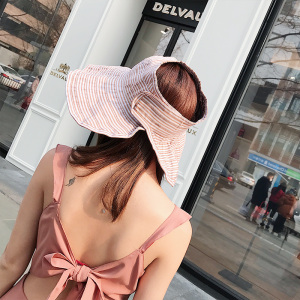 遮阳帽女防晒遮脸出游百搭韩版休闲可折叠太阳帽夏天大沿空顶帽子遮阳帽