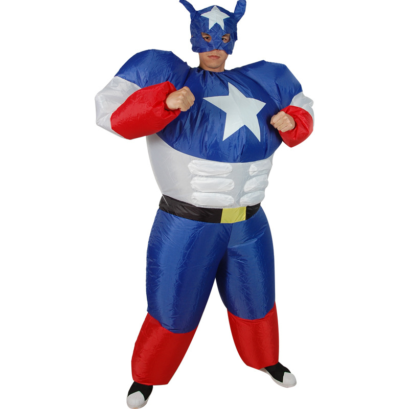 跨境亚马逊ebay充气相扑美国队长超人衣服道具气模