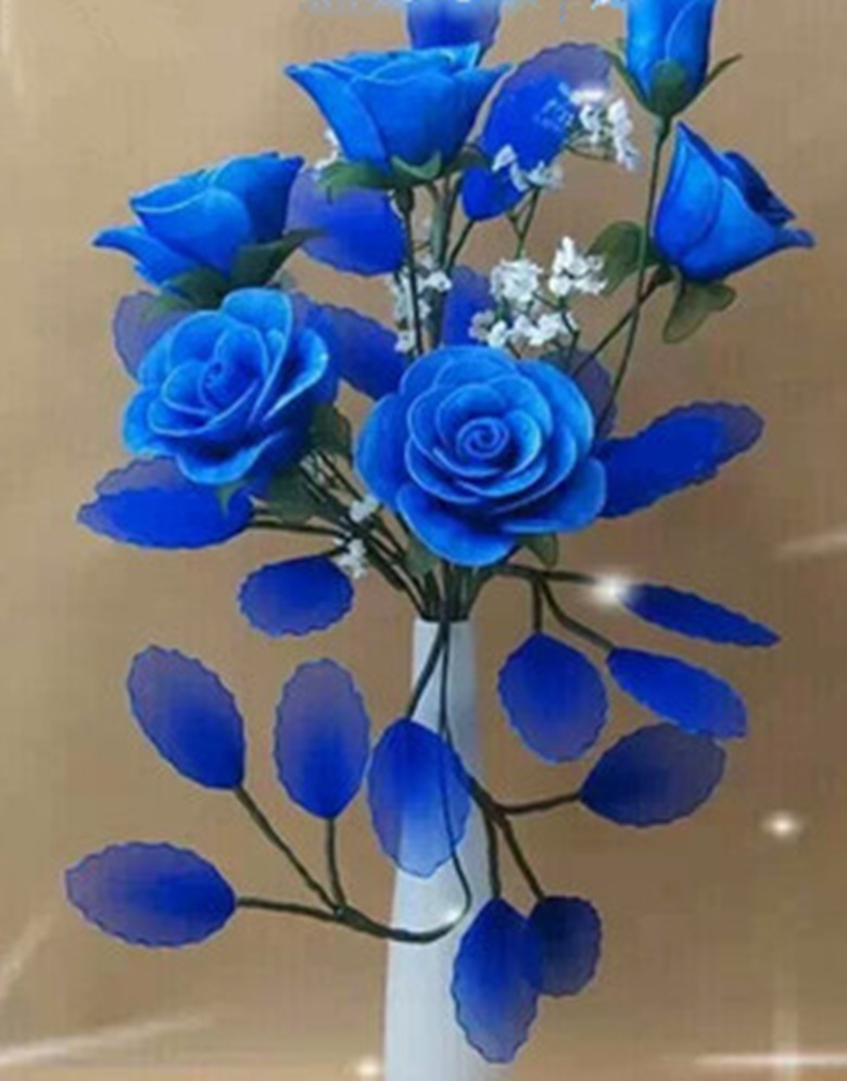 丝袜花丝网花材料手工制作蓝玫瑰蓝色妖姬材料包仿真花全套装套餐