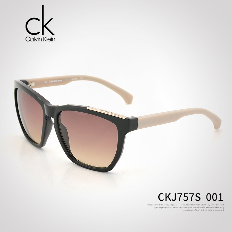 CK眼镜男女 墨镜 CKJ757S 卡尔文克莱恩太阳镜 个性潮流网红圆脸