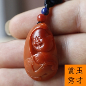红玛瑙佛吊坠弥勒佛图片