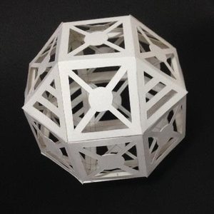 包邮秒发!成品图纸立体构成折纸手工纸雕多面体模型球体26面体